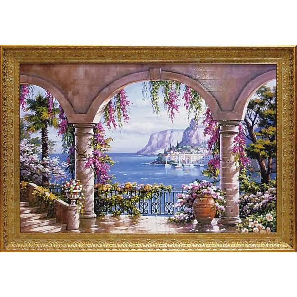 絵画 サン キム フローラル パティオ1 壁掛け 壁飾り インテリア 油絵