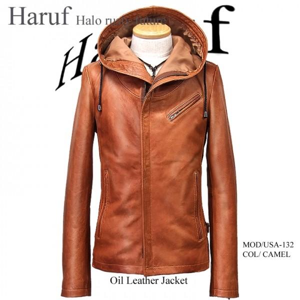 Haruf（ハルフ） レザージャケット メンズ 本革 革ジャン ライダース