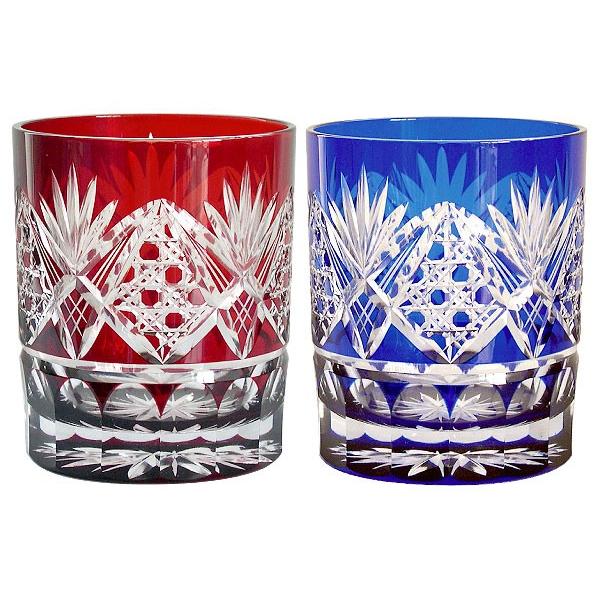 江戸切子 ロックグラス 八角籠目 田島硝子 ペアセット : お値打ち本舗