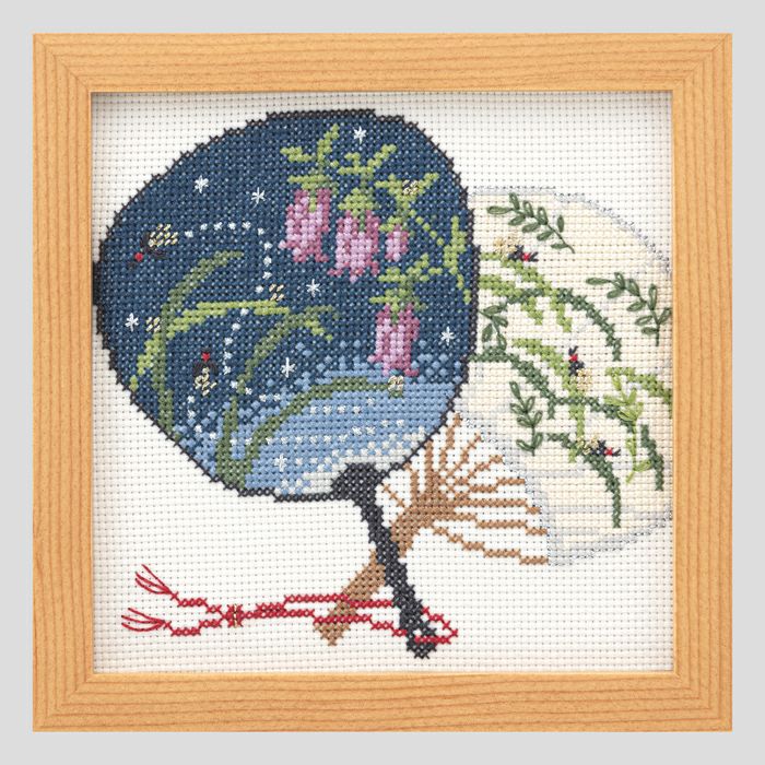 クロスステッチフレーム＜ほたるのうちわ＞ | リバティ 生地、編み物