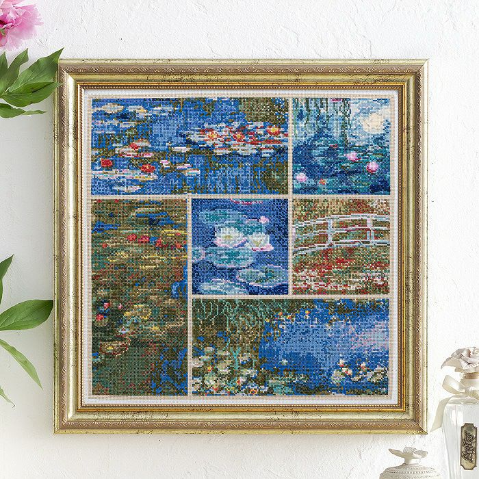 クロスステッチフレーム＜睡蓮の池に架かる橋＞ | リバティ 生地