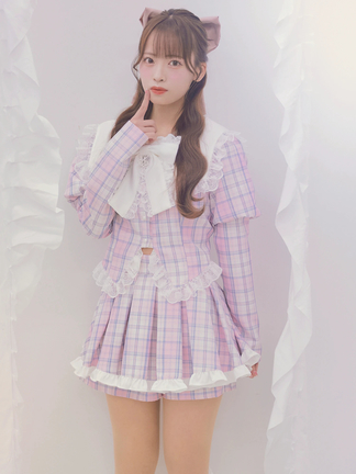 チェックリボンスカパン - Ank Rouge(アンクルージュ)のショートパンツ