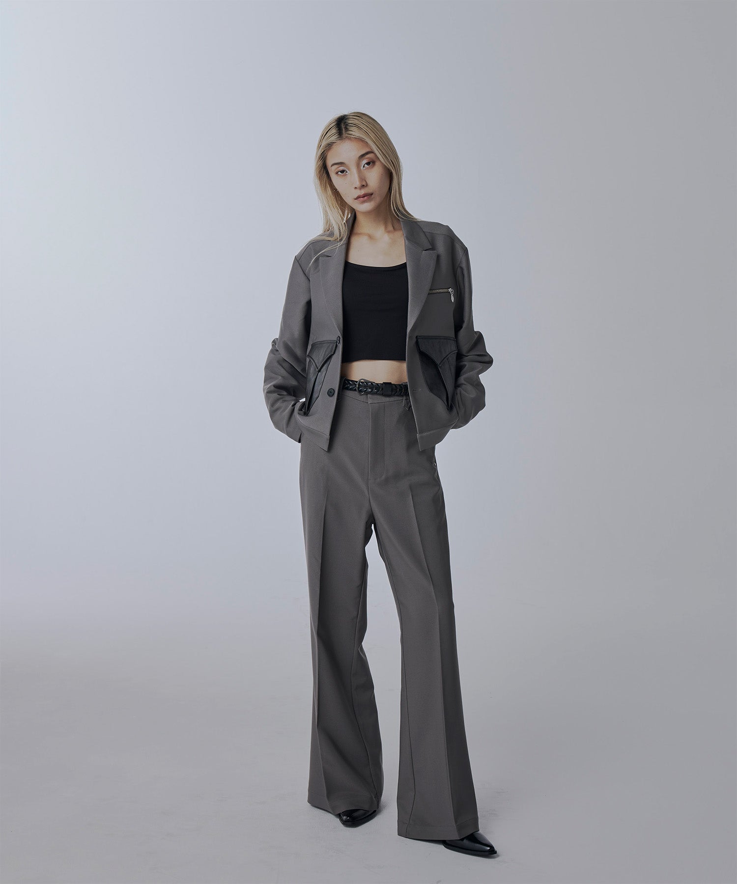 Leather pocket short jacket – Jent Louis