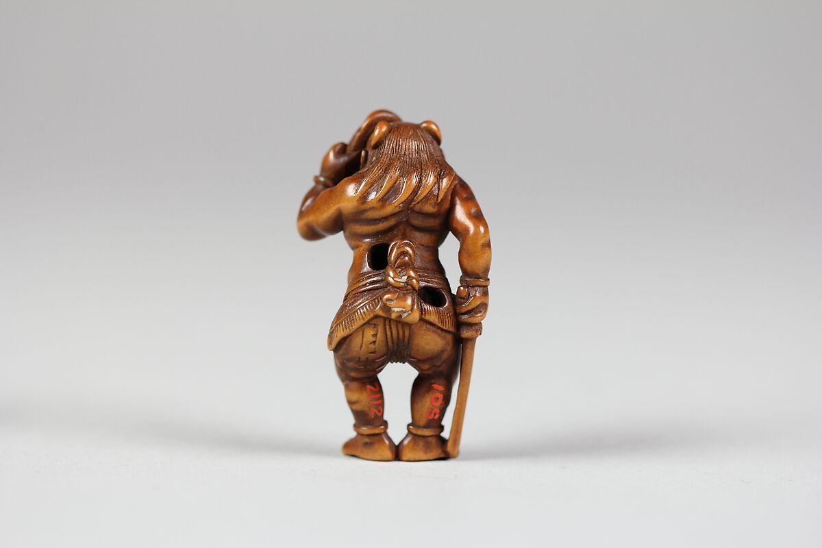鬼仮面根付 Netsuke of Demon with a Mask】江戸時代