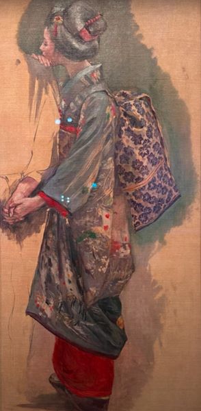 昔語り》下絵(舞妓)】黒田清輝‐東京国立博物館収蔵