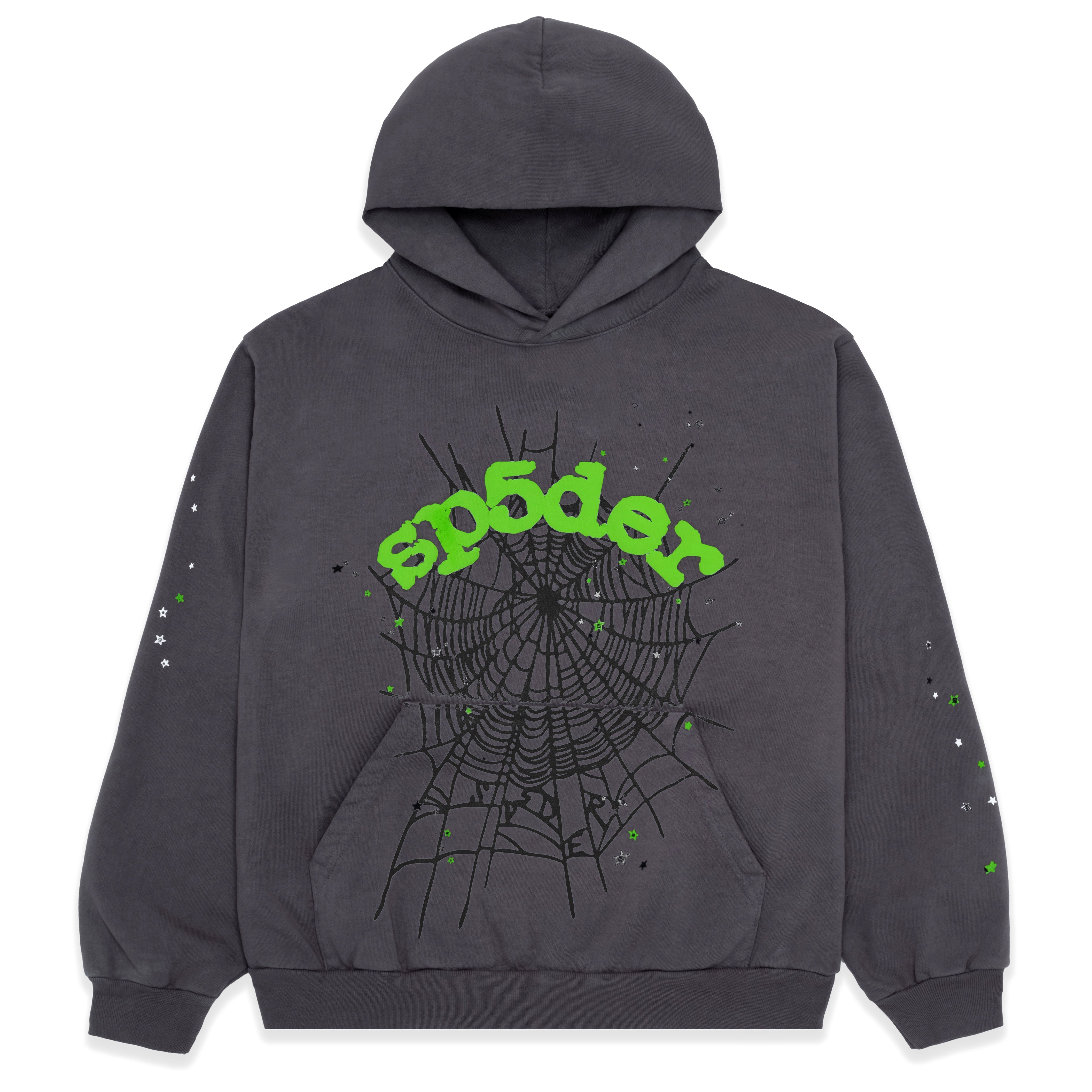 GREY WAIT WEB HOODIE | SP5DER | KING SPIDER