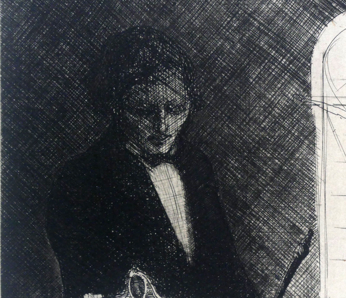 山本六三『神父（「眼球譚」より）』エッチング（銅版画） 絵画買取