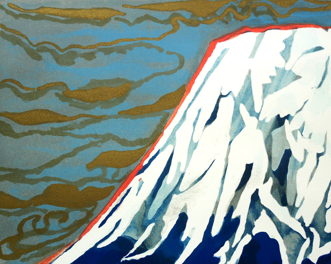 片岡球子「梅椿樹咲きそめし富士」リトグラフ 絵画買取・販売の小竹美術