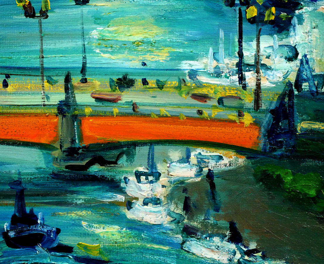 木島務「幣舞橋 （釧路）」油絵・F8号 絵画買取・販売の小竹美術