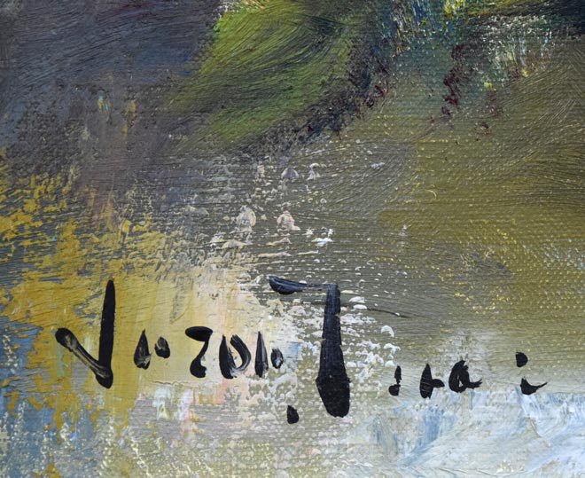 寺井重三「薔薇」油絵・F4号（金縁） 絵画買取・販売の小竹美術