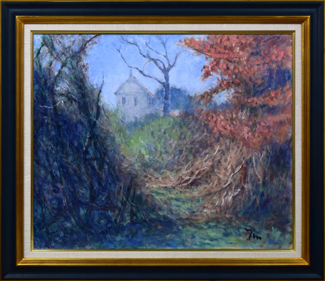 伊藤仁「小清水原生花園（斜里岳）」油絵・F4号 絵画買取・販売の小竹美術