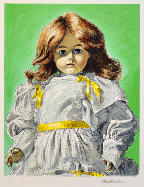 小松崎邦雄「西洋人形」リトグラフ 絵画買取・販売の小竹美術