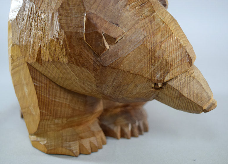 引間二郎（木歩）「八雲熊」木彫 絵画買取・販売の小竹美術