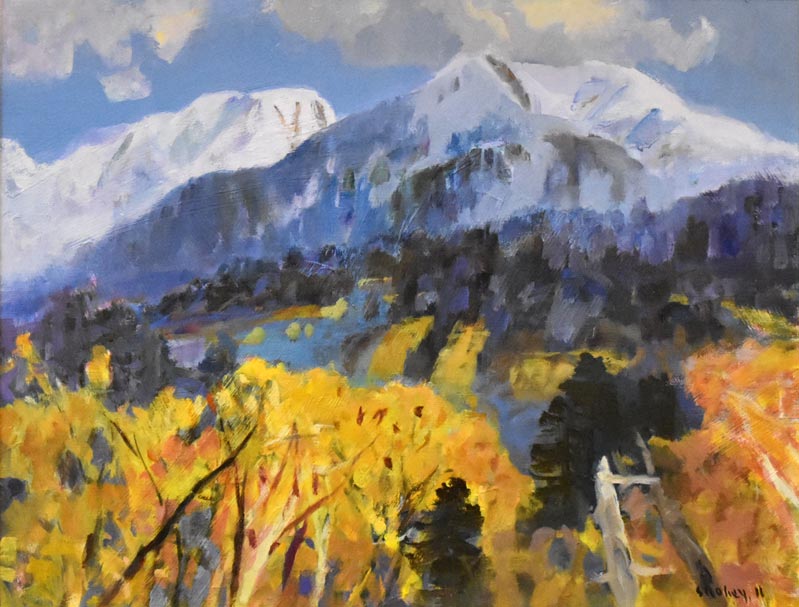 中本昭平「晩秋の大雪山」油絵・F10号 絵画買取・販売の小竹美術