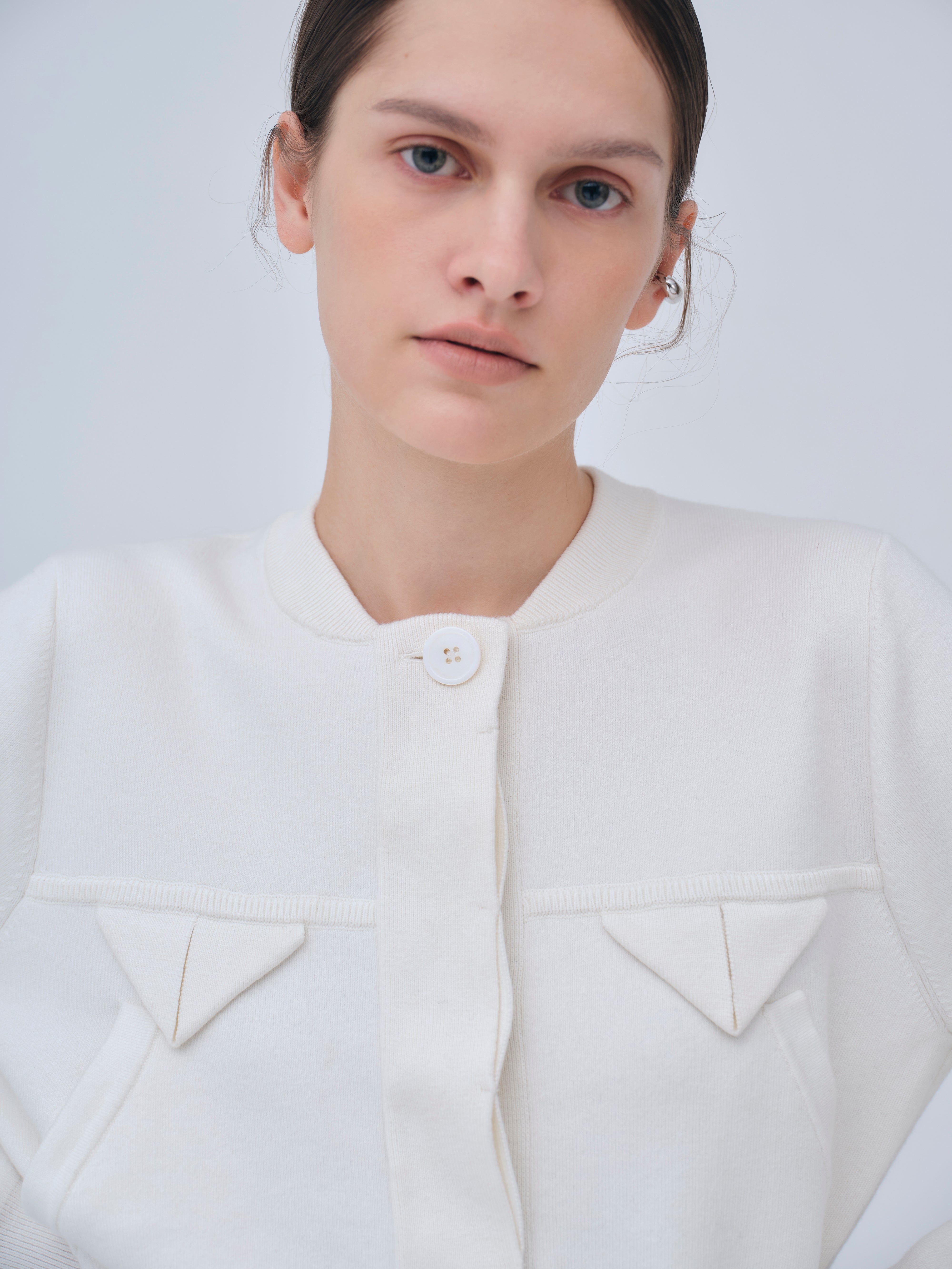 Compact Knit Cashmere Blouson – L'AUBE BLANC