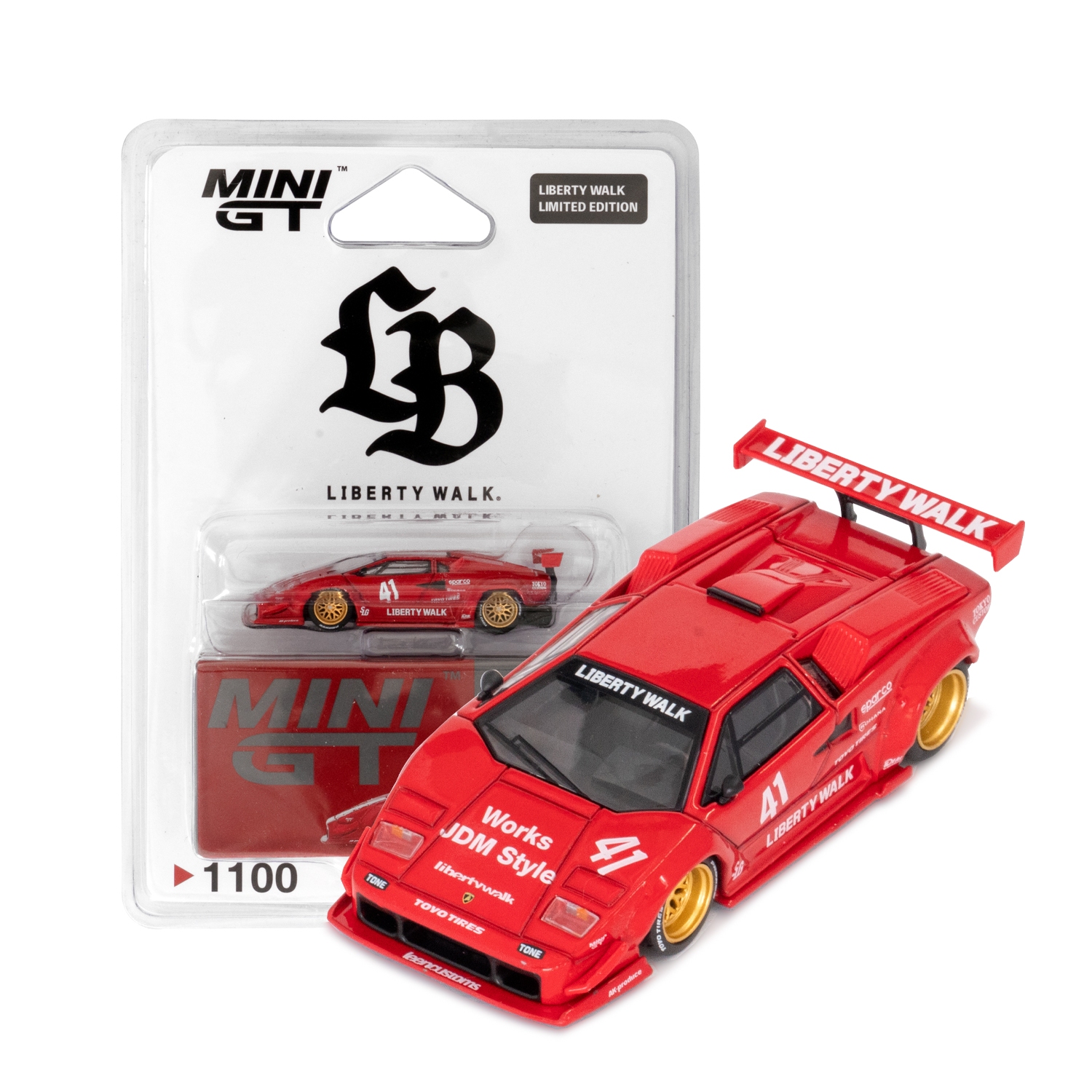 MINI GT 1/64 Lamborghini Countach LB-WORKS Red / LB Blister