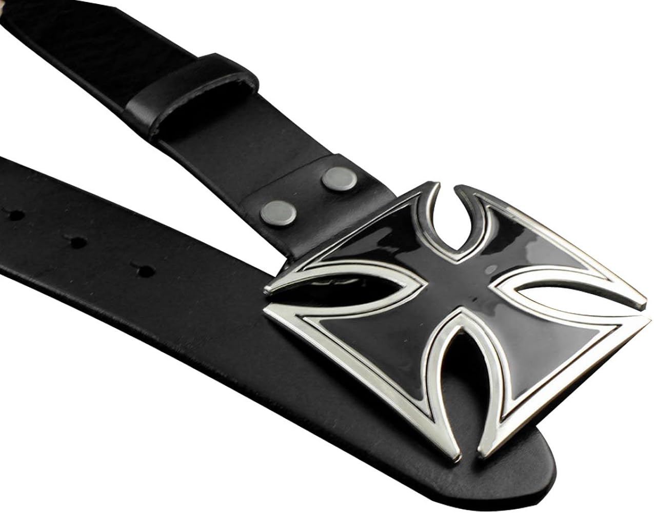 punkman2000 Mens Iron Huge Cross Buckle Biker Trucker Genuine