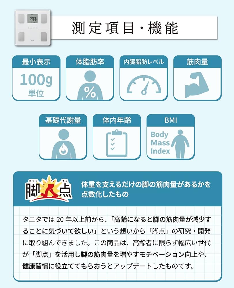 Amazon.co.jp: タニタ 体重計 体組成計【業界初 脚点判定（体重を