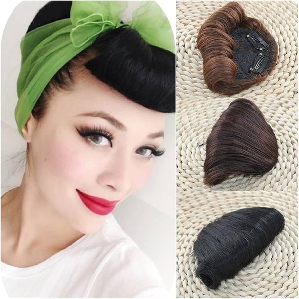 Amazon.com : GRFIT Bangs Hair Clip Synthetic Short Curly Retro