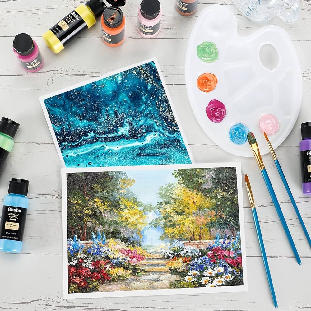 別れの雨 トリックアート 上下 カラフル （アクリル絵の具） 送料無料