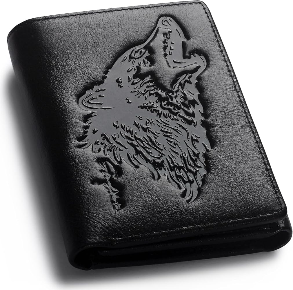 Amazon.com: skneephate Men's Trifold Wallet,Wolf Wallets For Men