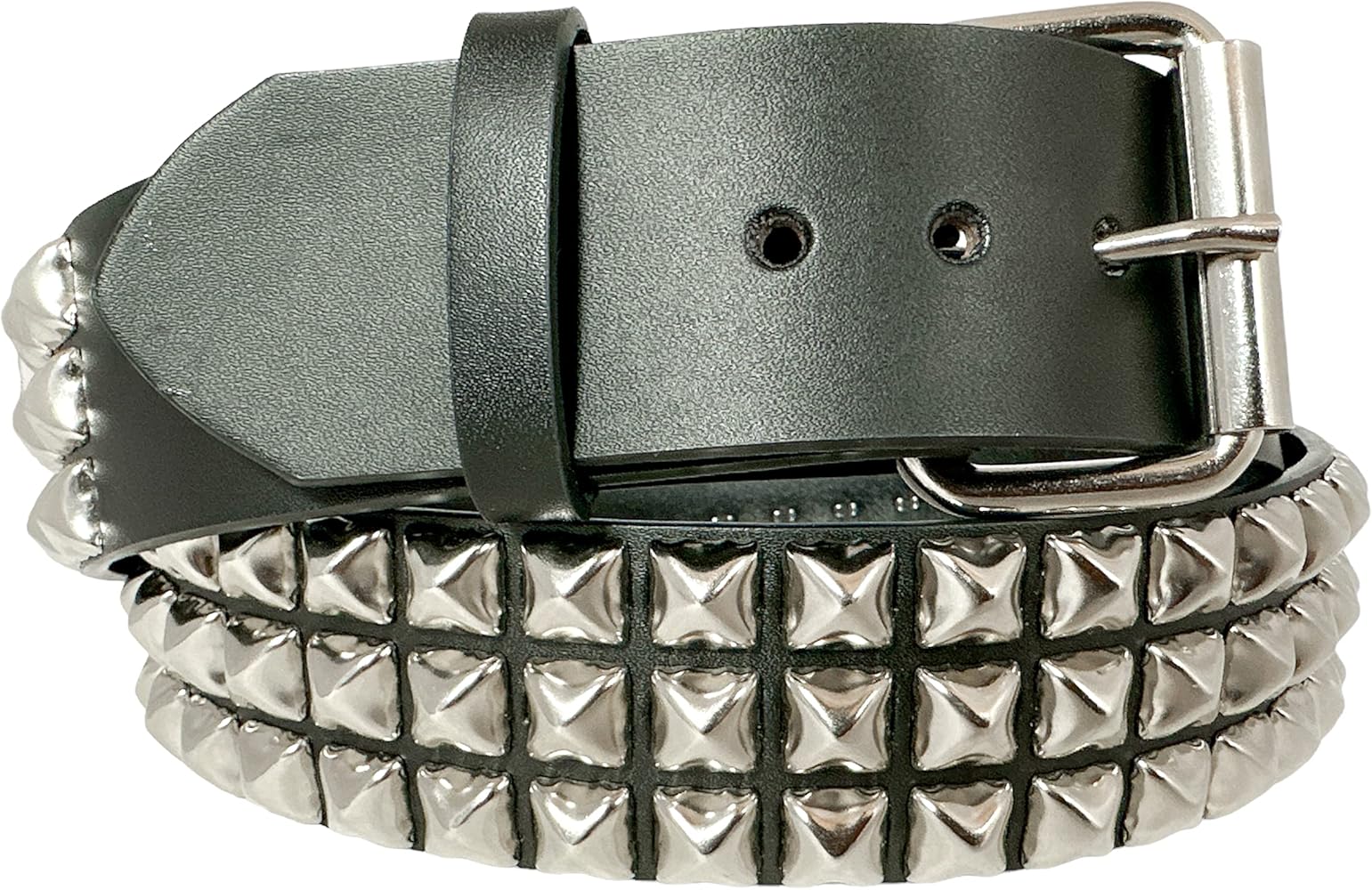 Funk Plus Grade A Three Row Pyramid Stud Belt Made In USA Genuine