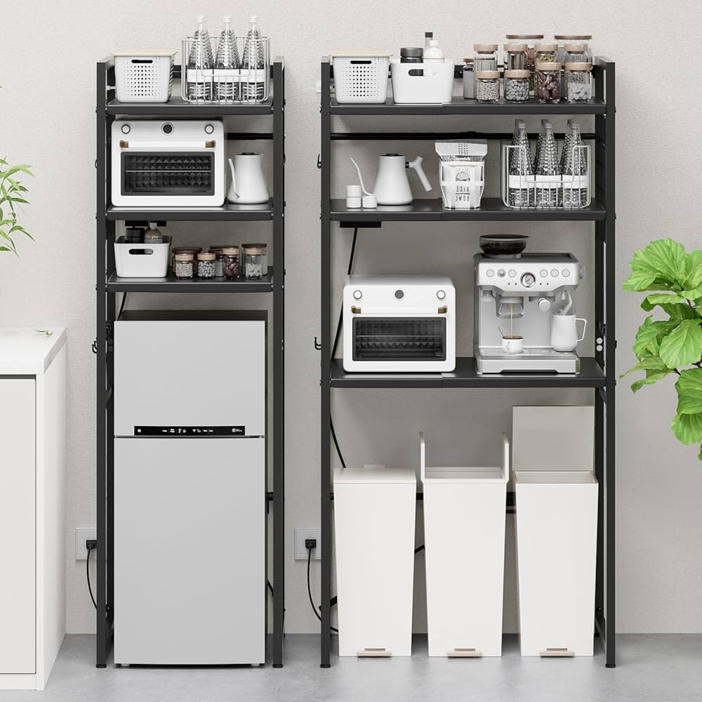 Amazon.co.jp: ゴミ箱上ラック 冷蔵庫上ラック 【幅50～80cm伸縮可・2