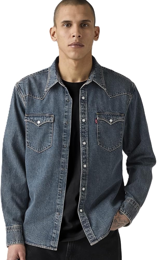 Amazon.co.jp: Levi's BARSTOW WESTERN Men's Long Sleeve Denim Shirt