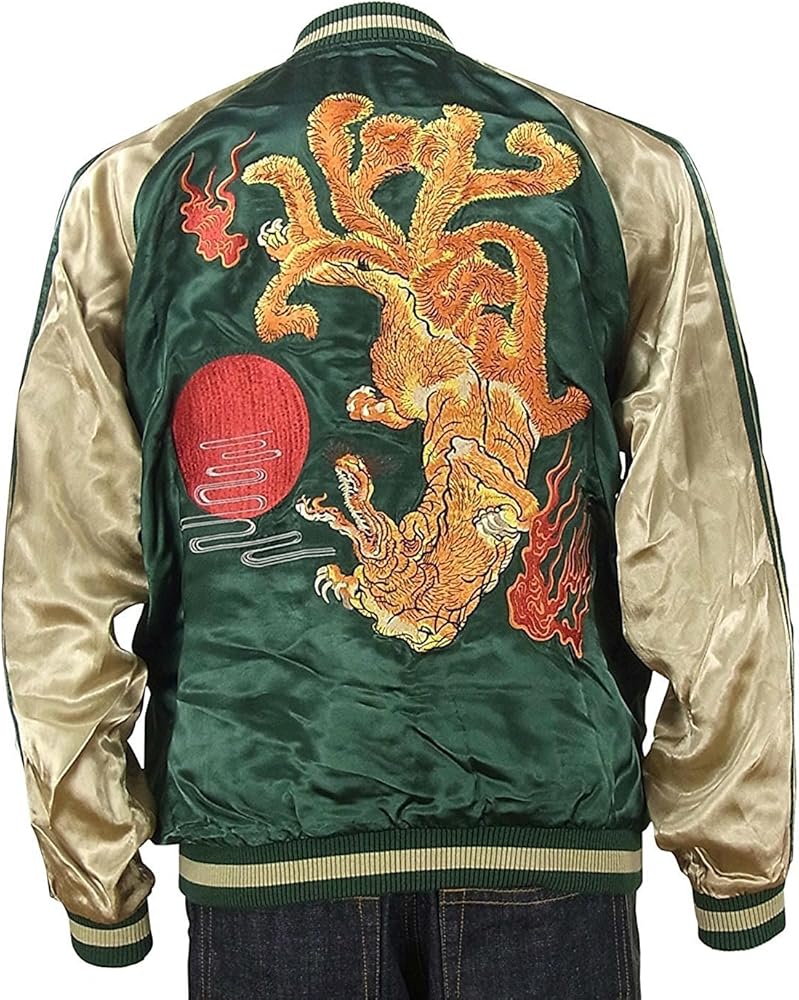 Amazon | [花旅楽団] 九尾の狐リバーシブル スカジャン SSJ-510 M