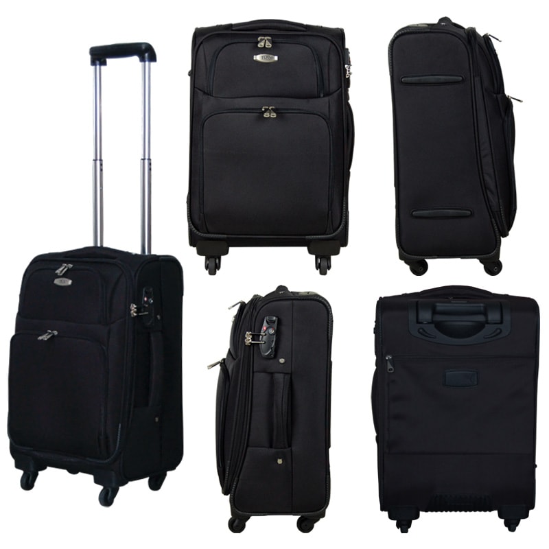 タグ説明書カギ付き】半分の厚みで収納できるソフトキャリーケースS