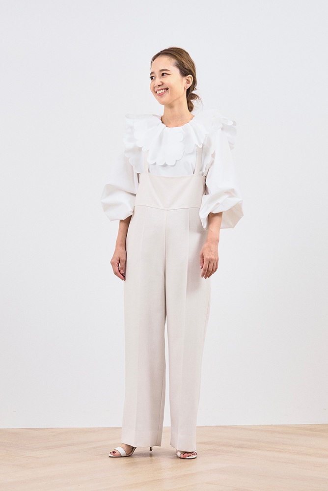 yori ヨリ スカラップ カットワークブラウス