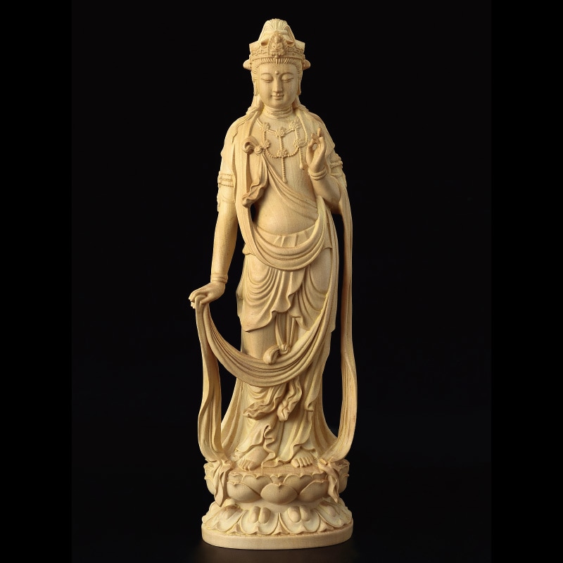 黄楊彫刻『観音菩薩』【ポイント5％還元中】 : アートの友社 黄楊彫刻