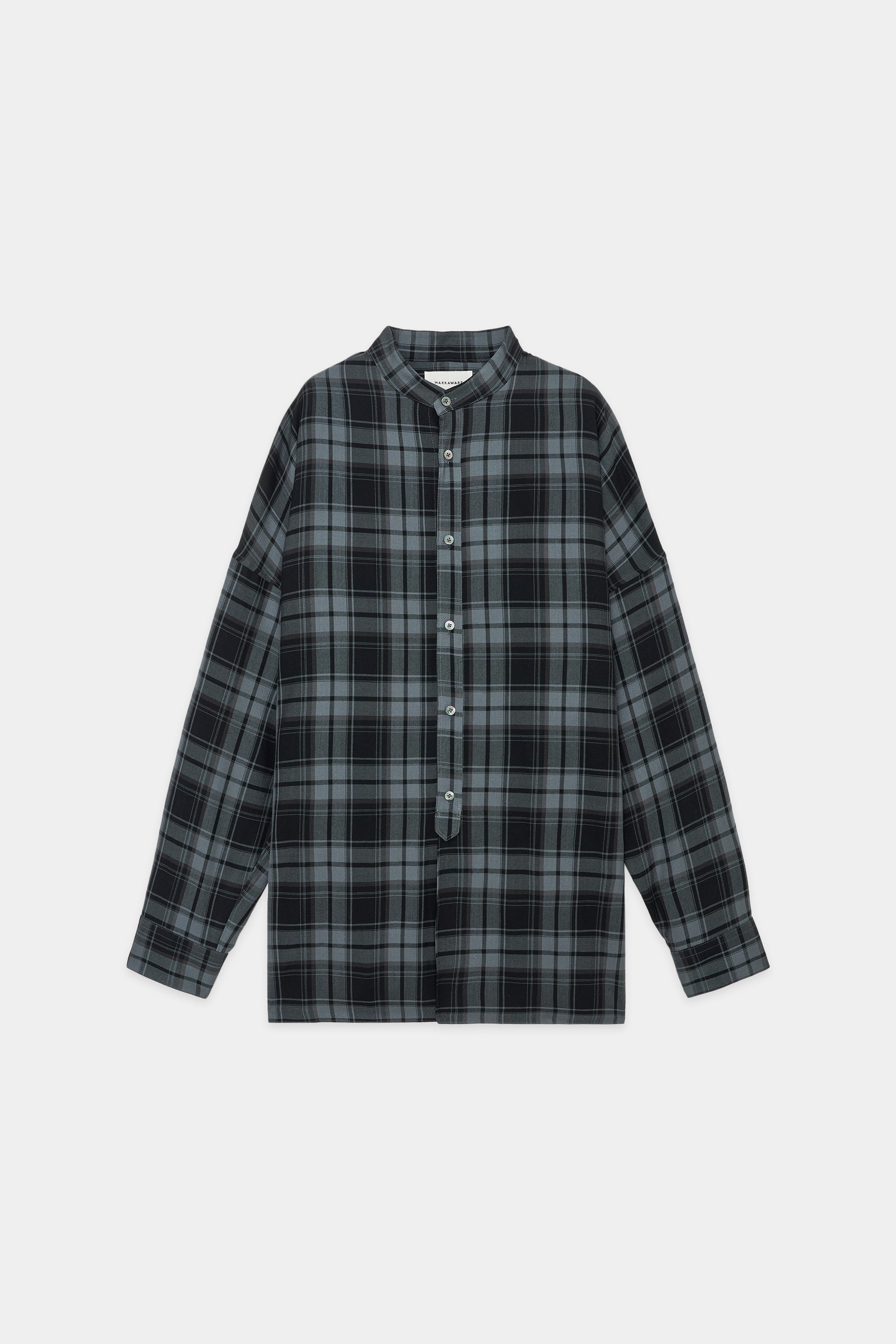 2/72オーガニックウールチェックヴィエラ / パジャマシャツ, Blue