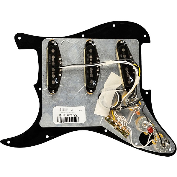 Fender Stratocaster SSS V Noiseless Prewired Pickguard Black/White