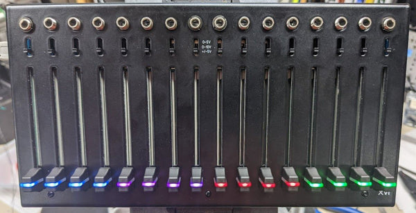 XVI Desktop USB 16 Channel Fader Bank with CV, I2C, and MIDI