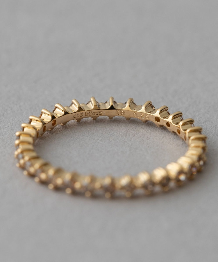 プレイリング] K18YG ブラウンダイヤモンド ピンキーリング（203016