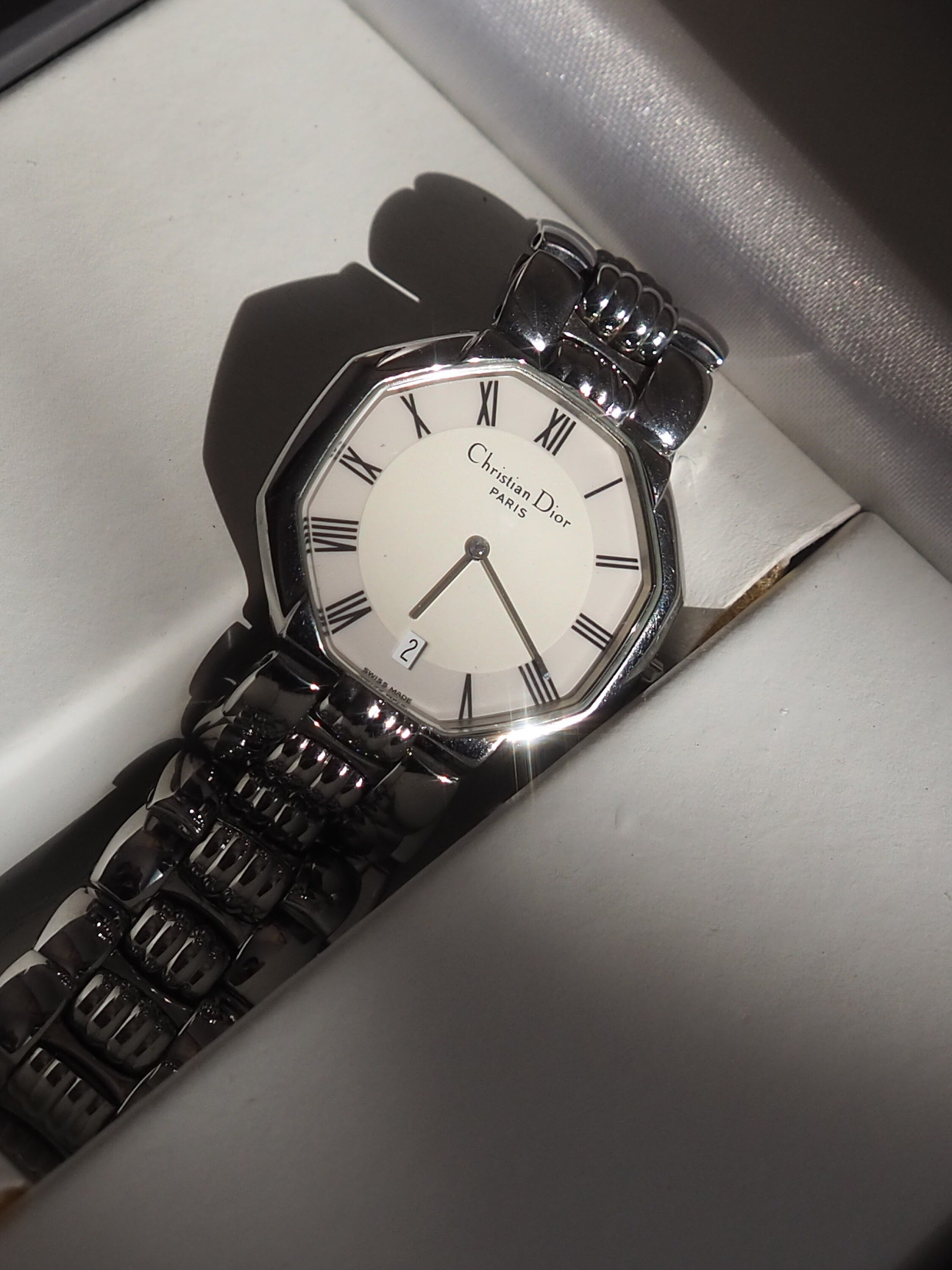Christian Dior オクタゴン ローマ ウォッチ 腕時計 シルバー