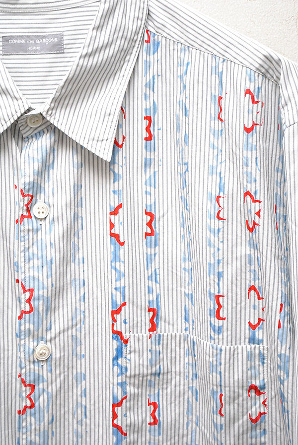 COMME des GARCONS SHIRT フラワープリントストライプシャツ