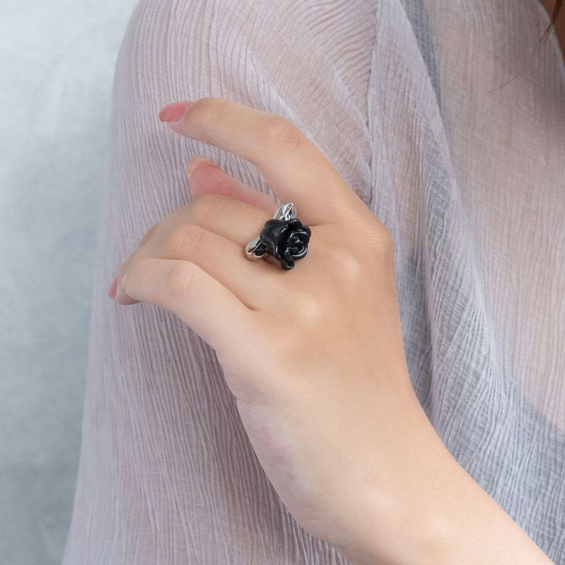 リング yura ニッケルフリー メタル フラワー ローズ バラ 薔薇