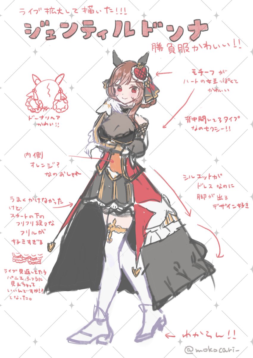ジェンティルドンナの勝負服がかわいすぎたのでライブ拡大しながら描い
