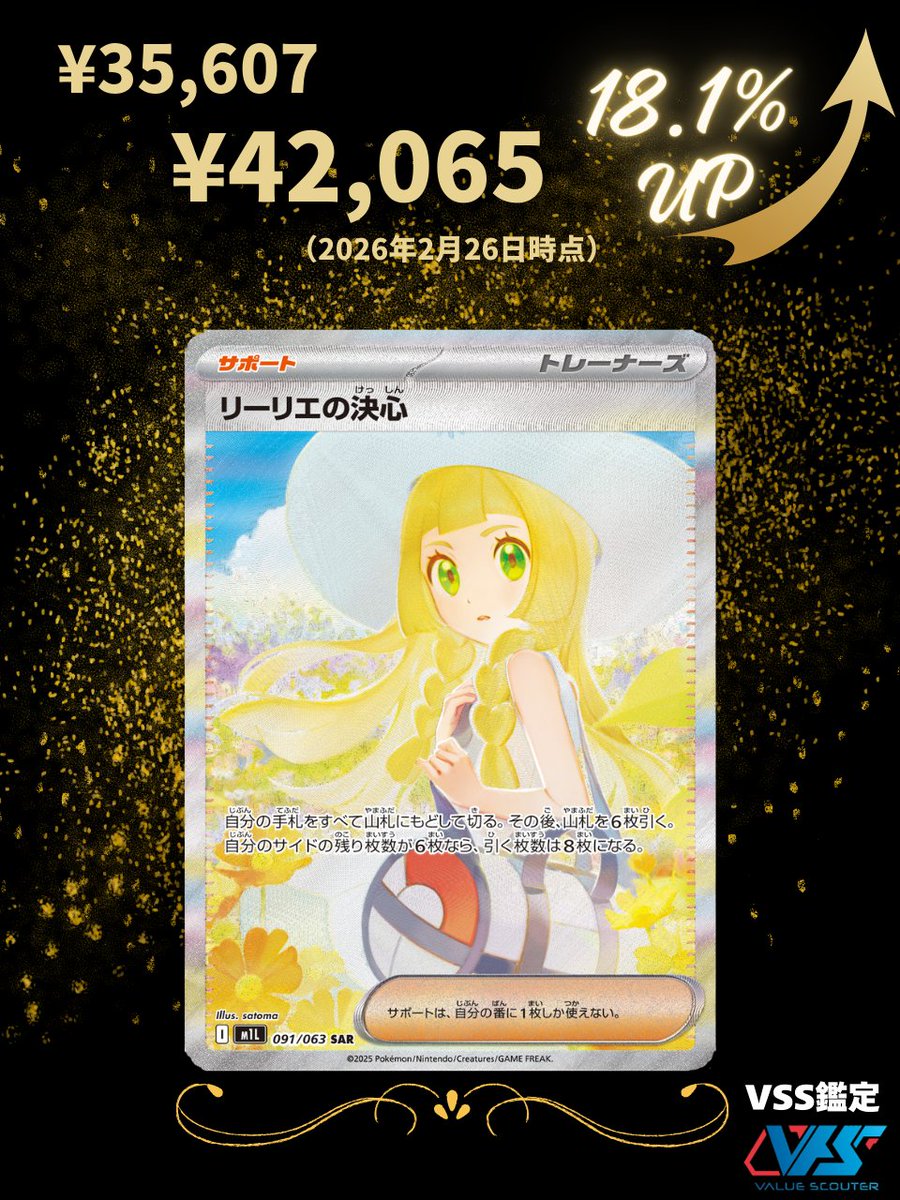 ポケカ相場】リーリエの決心（AR）｜メガブレイブ 再販が細るとすぐに4
