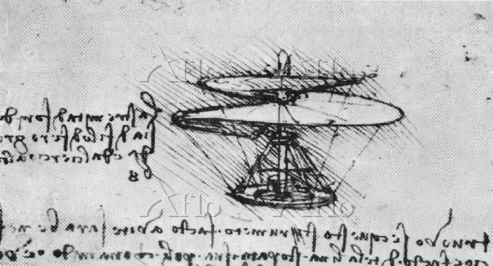 レオナルド・ダ・ヴィンチ 「飛行機械（いわゆるヘリコプター
