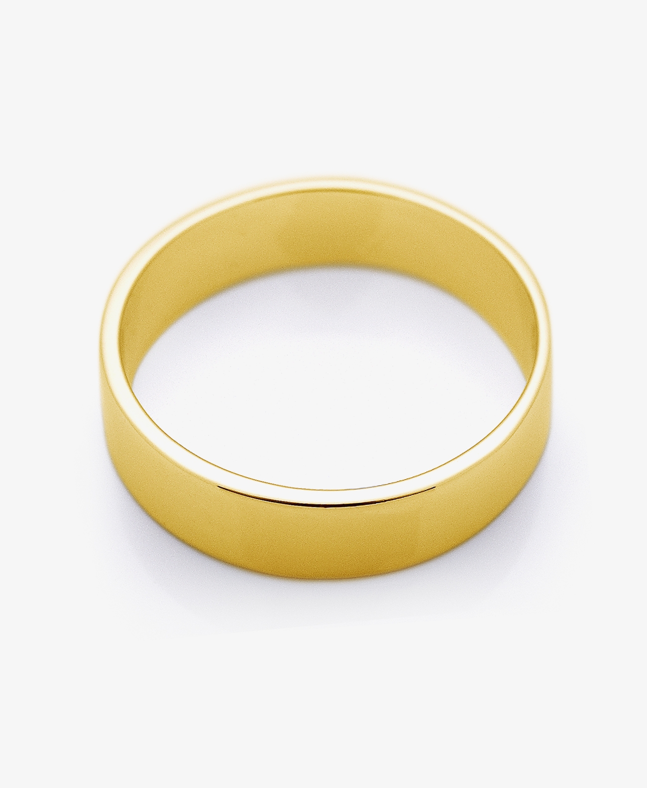 K18 イエローゴールド リング 5.0mm 幅広 平打ち フラット バンド