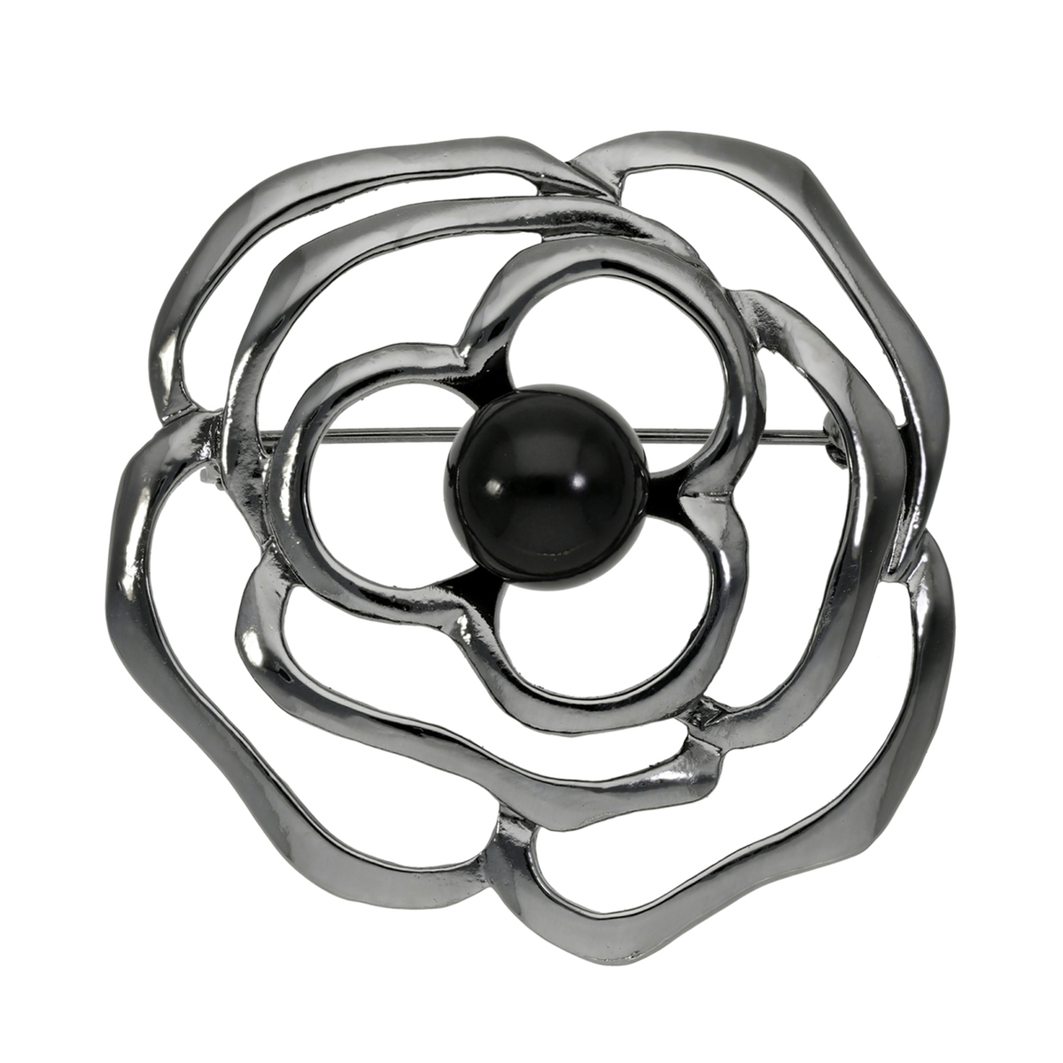 ジェット フラワーブローチ - QVC.jp