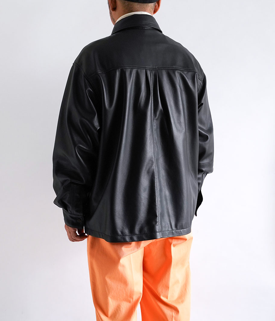 CCU 'THOMAS' COVERALL SHIRTS JACKET [SHEEP SKIN / BLACK] - Fresh