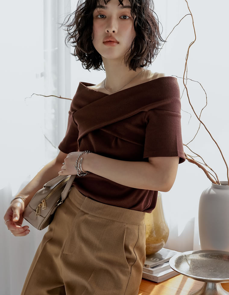 2WAYオフショルクロストップス - トップス通販 | 人気レディース