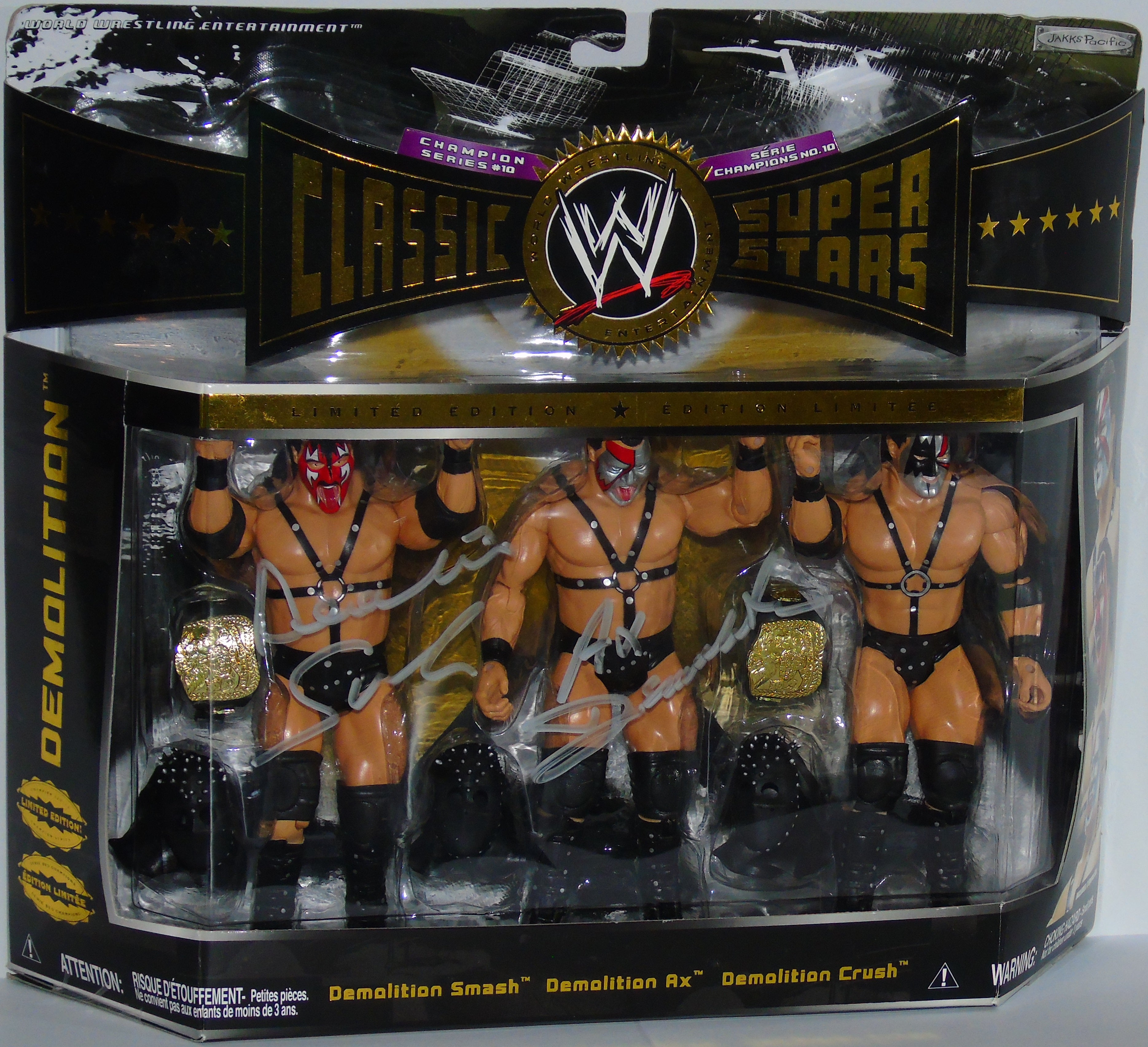 Demolition Ax & Smash WWE/WWF Jakks Classic Signed Triple Figure