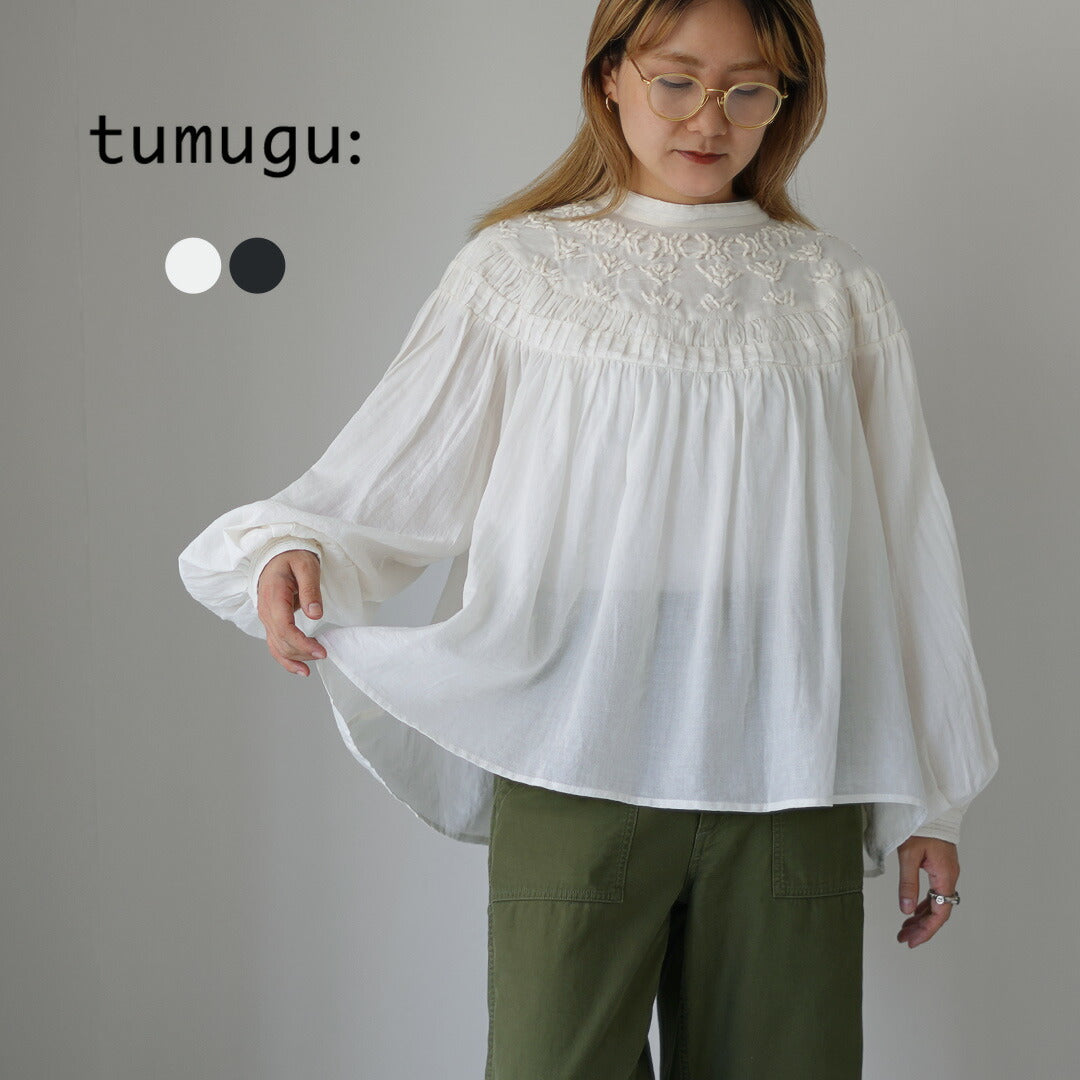 TUMUGU（ツムグ） ハンド刺繍 コットンモス プルオーバー / レディース