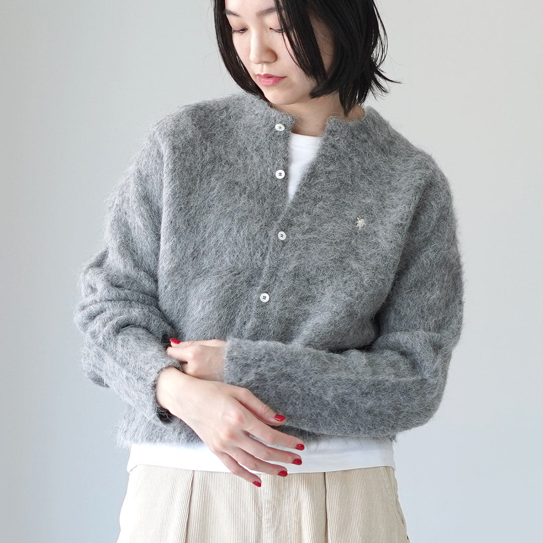 GYMPHLEX（ジムフレックス） シャギーニット ロゴカーディガン