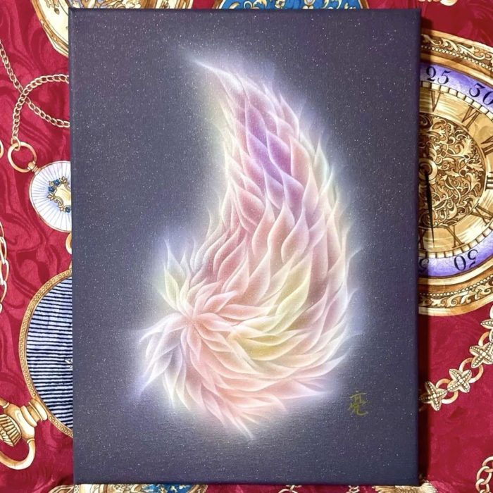 最強開運日特価【大型エナジーアート】大天使ミカエルの羽 虹チャクラ